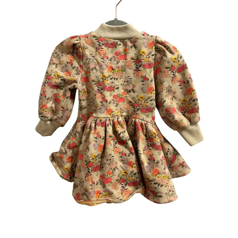 The‎ Middle Daughter London Girls Floral Fleece Sweatshirt Dress Beige 2Yrs